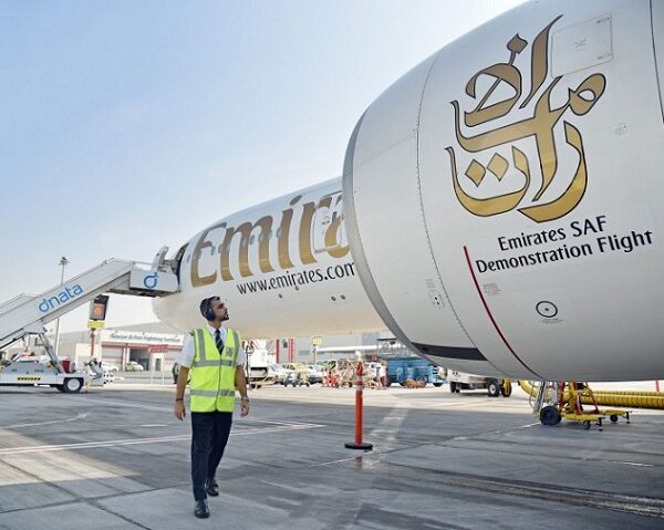 Emirates operates milestone demonstration flight powered with 100% Sustainable Aviation Fuel