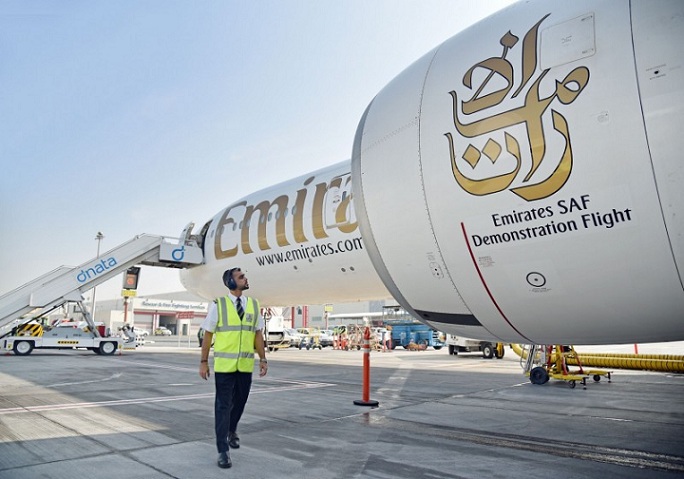 Emirates operates milestone demonstration flight powered with 100% Sustainable Aviation Fuel