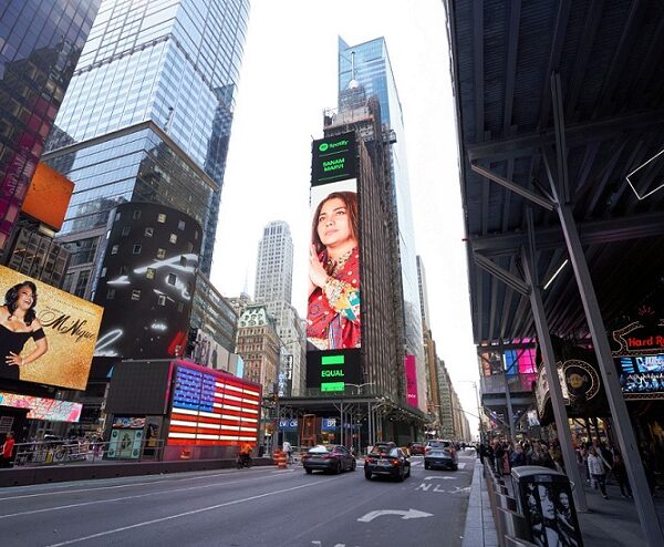Sanam Marvi shines on Spotify EQUAL’s Times Square billboard