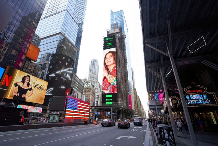 Sanam Marvi shines on Spotify EQUAL’s Times Square billboard