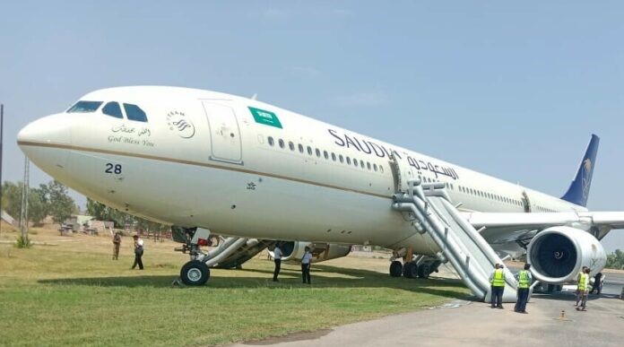 Saudi plane’s landing gear catches fire at Peshawar Airport