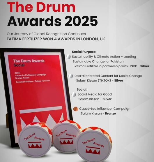 Fatima Fertilizer wins four prestigious awards at The Drum Awards 2025 in London, UK