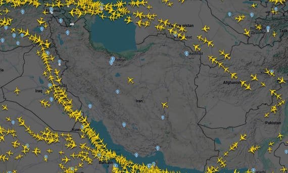Temporary Airspace Closure in Iran Forces Airlines to Reroute