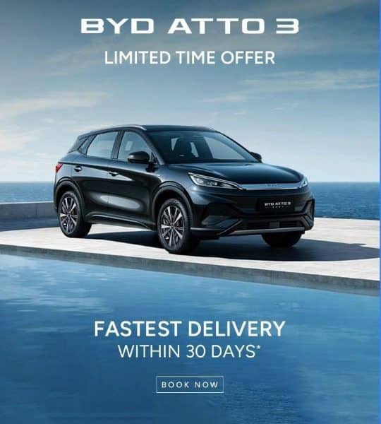 BYD Atto 3 Sets a New Standard with 30-Day Delivery in Pakistan