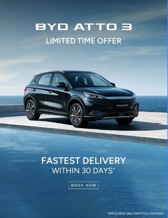 BYD Atto 3 Sets a New Standard with 30-Day Delivery in Pakistan